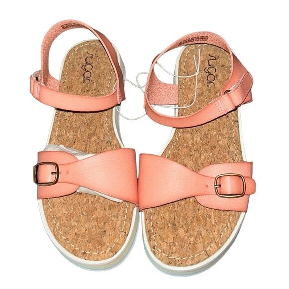 Sugar Kids Girls Rose Pink Sandals(Size 4M) - Picture 3 of 8
